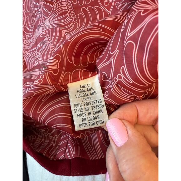 Anthropologie Tulle womens red wool blend button up collared pea coat Medium - Picture 6 of 10